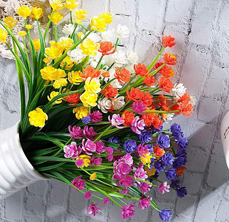 Hzsz Artificial Flowers For Home And Garden Decor - Realistic Simulation Floral Bouquets And Shrubs For Porch And Outdoor Use