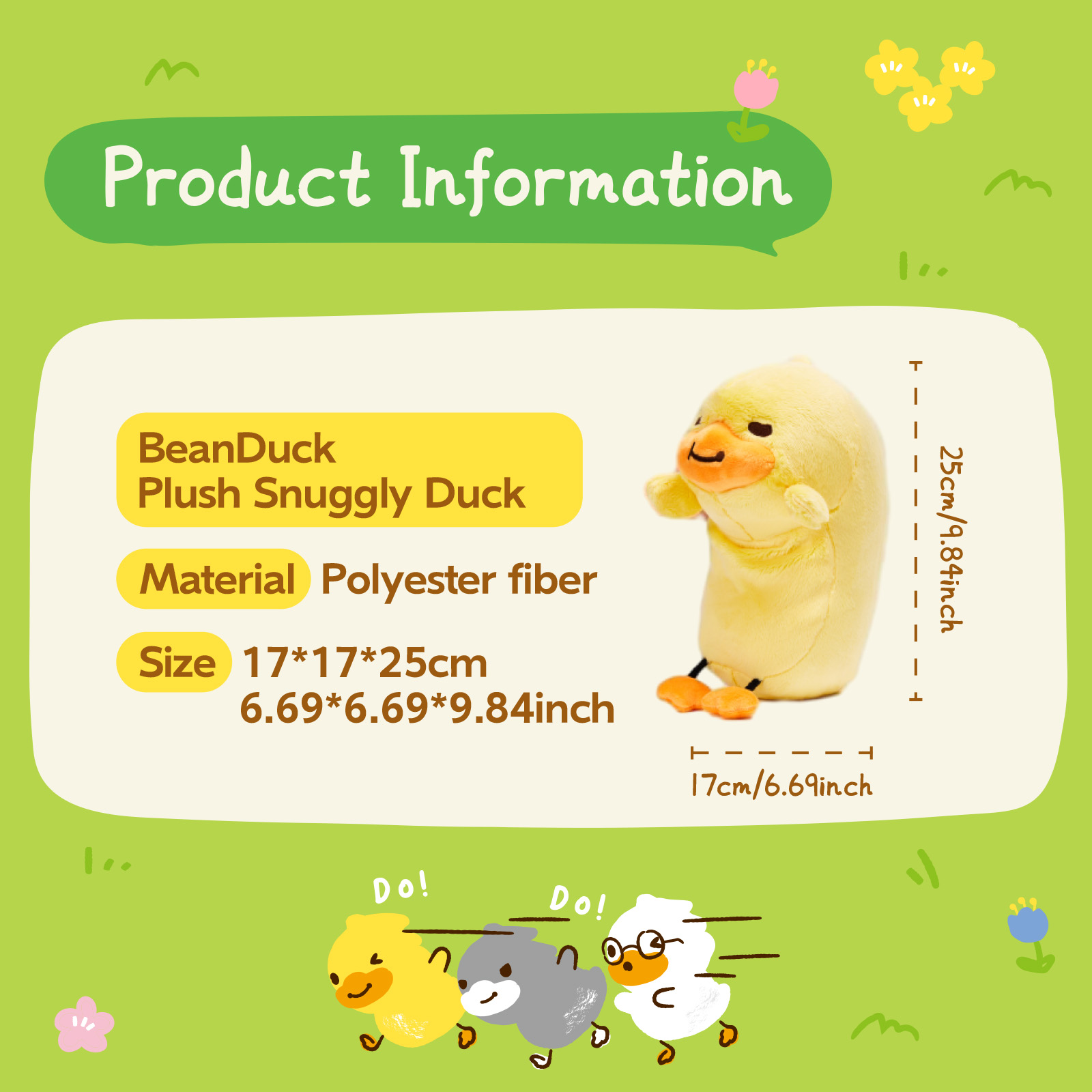 B.Duck Plush Toy Cuddle Duck for Office Posture Support & Relaxation 9.8 inches