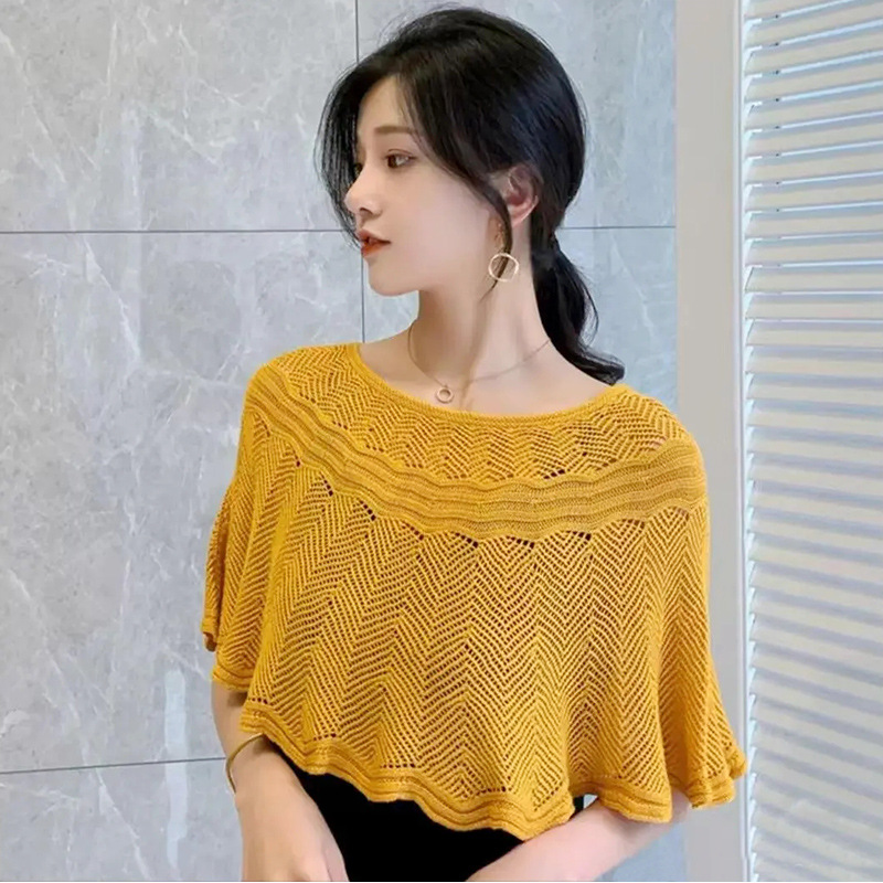 K793 2025 hot-selling ice silk pullover shawl summer knitted lazy pullover cheongsam outer wear small shawl air-conditioned room scarf