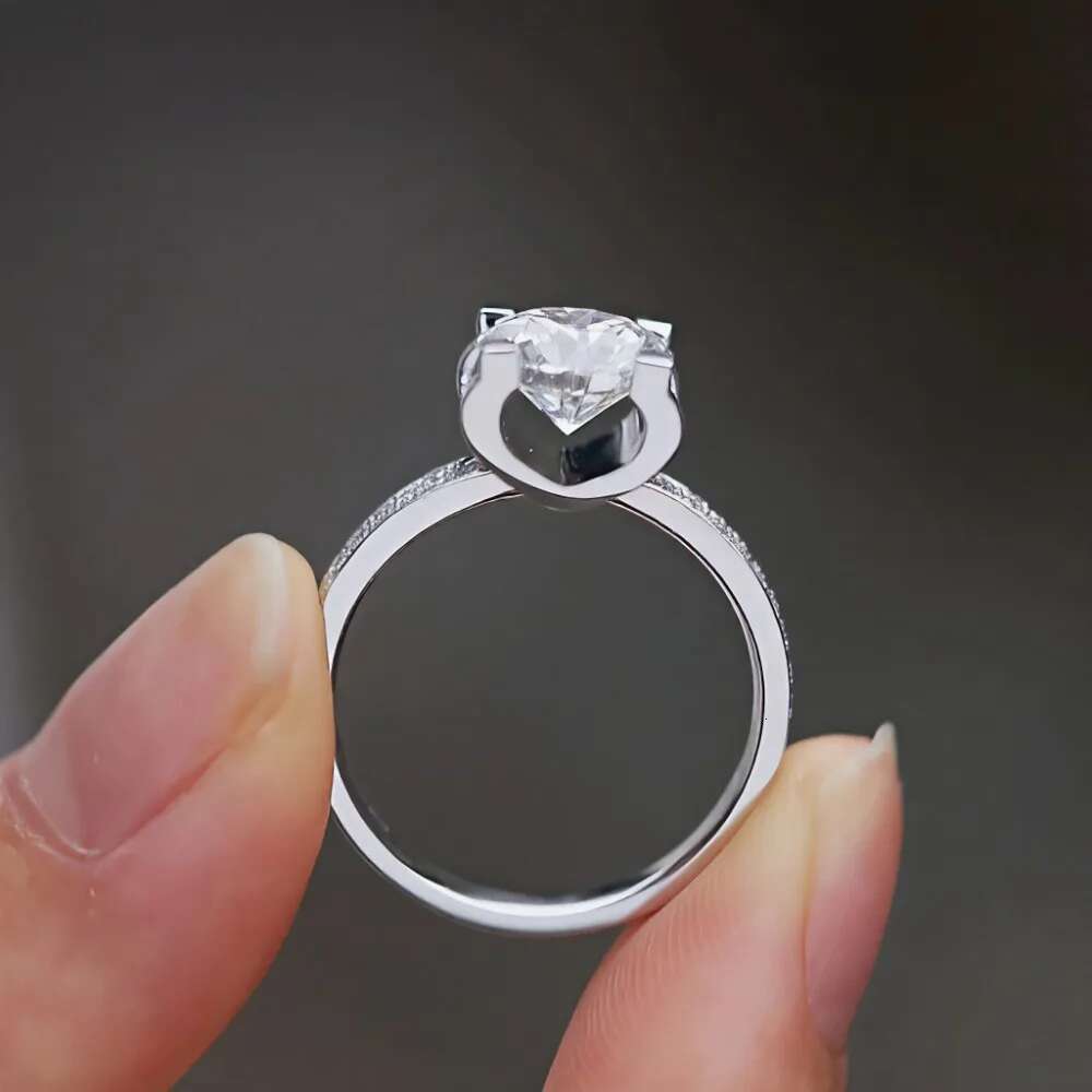 BXINY 1/3Carat Moissanite Rings Sterling Sier For Women GRA Certified Lab Dia Classical Wedding Band Fine Jewelry Gift