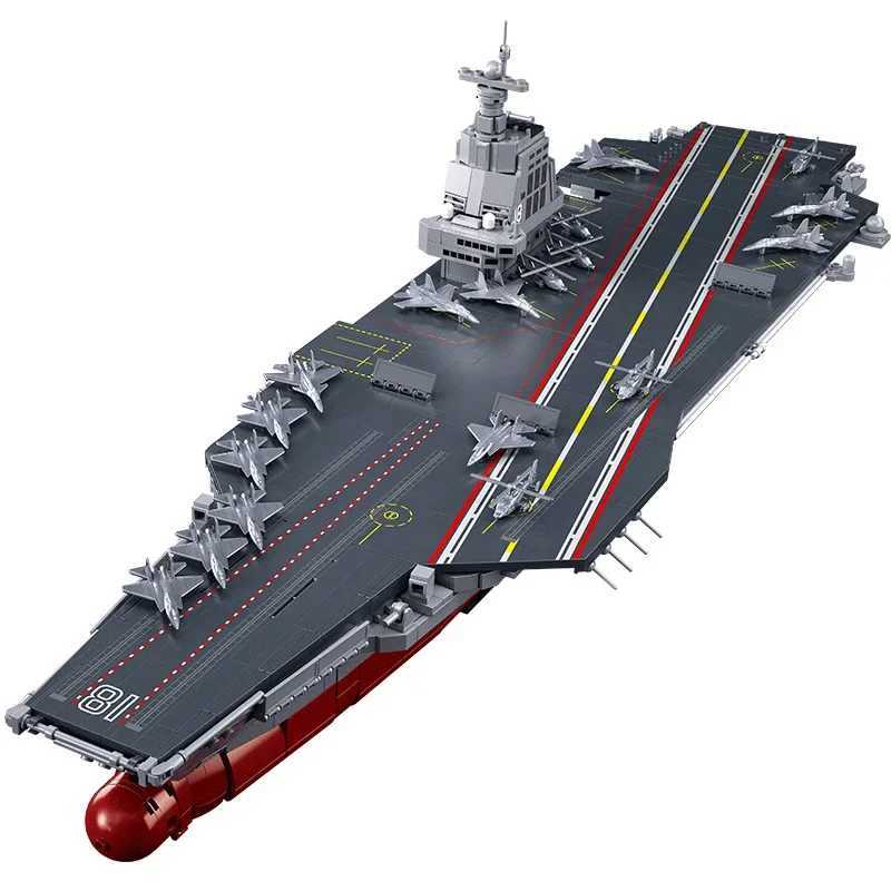 Creativi Warship Military Battle Ship Boat Model Building BlocksSluban Aircrafted Carrier Destroyer Sets Weapon Bricks Toys W250522