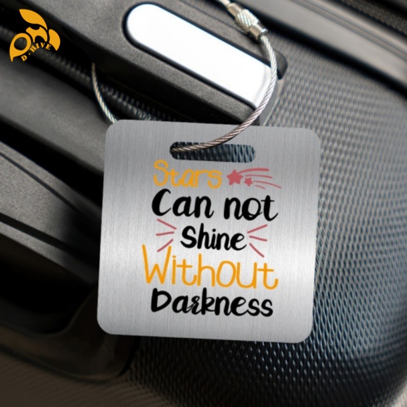Free delivery. fashion designers customize lightweight high-quality square stainless steel lage tags in white and black.