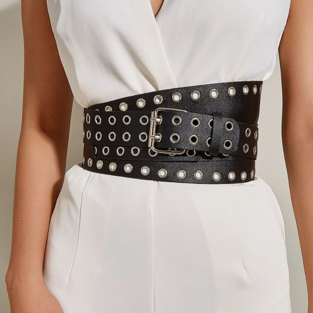 Fashionable Womens Belt Versatile Retro Elastic Waist Cover Dress with Waist Belt LR1706 250516