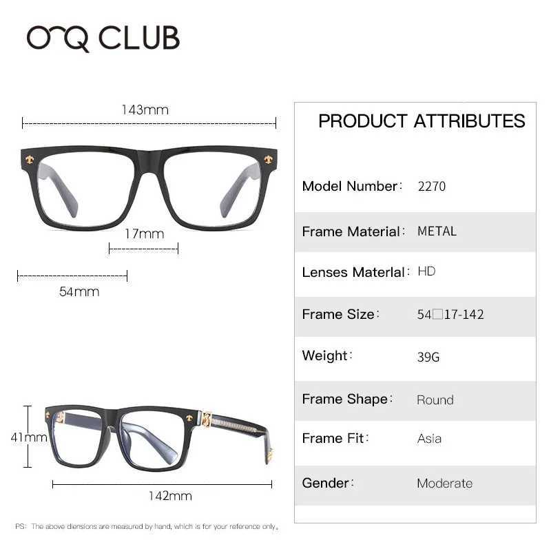 O-Q CLUB Glasses for Men Tr90 Reading Frame for Women Designer Eyewear Wholesale Ins Hot Style Cross Glasses Myopia Lenses Woman Y250522