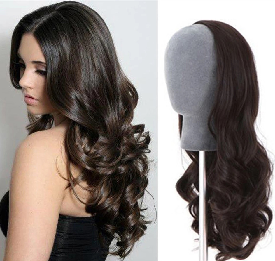 3/4 hair piece made Half Wig 100% Indian Remy Human Hair Silky Straight body wave brazilian human Hair wigs glueless natural color without headband