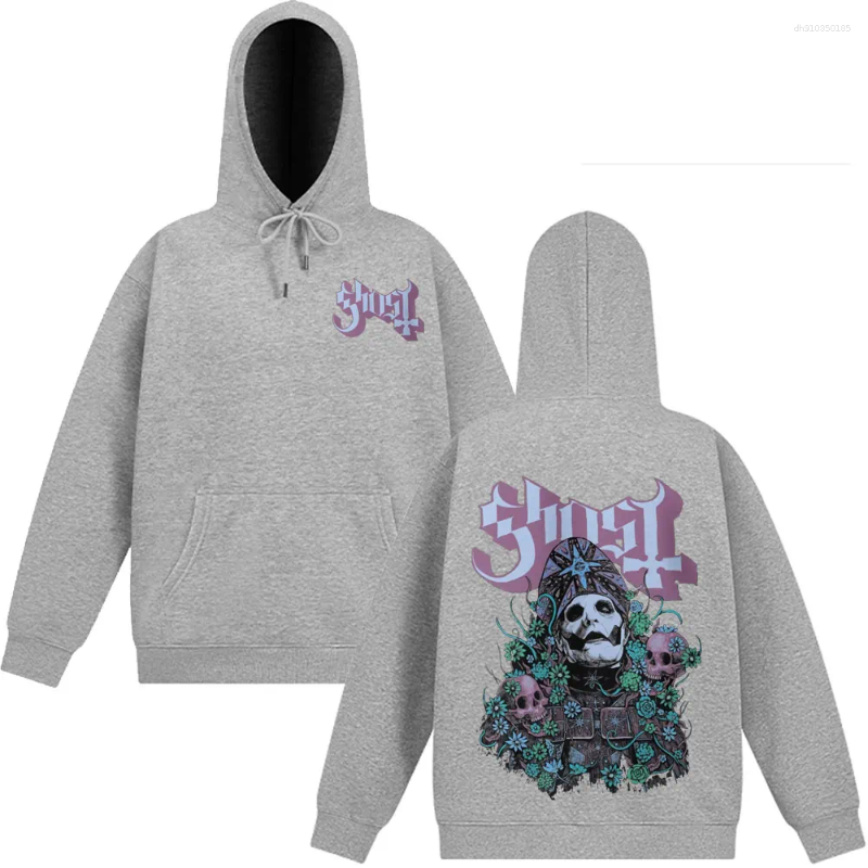 Mens Hoodies Vintage Ghost Band Clothes Winter Fashion Gothic Oversized Sweatshirts Long Sleeve Man Woman Hoodie Streetwear