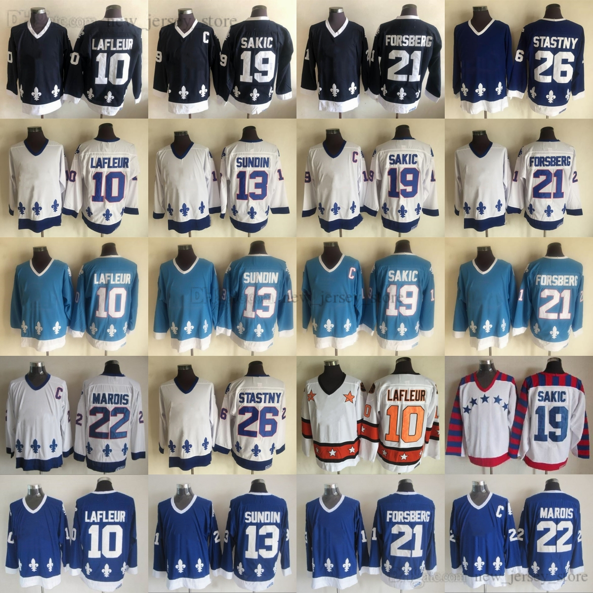 1972 VintageCCM Hockey 19 JoeSakic Jersey Throwback 10 GuyLafleur 21 PeterForsberg Jerseys Ice Sport Classic Retro