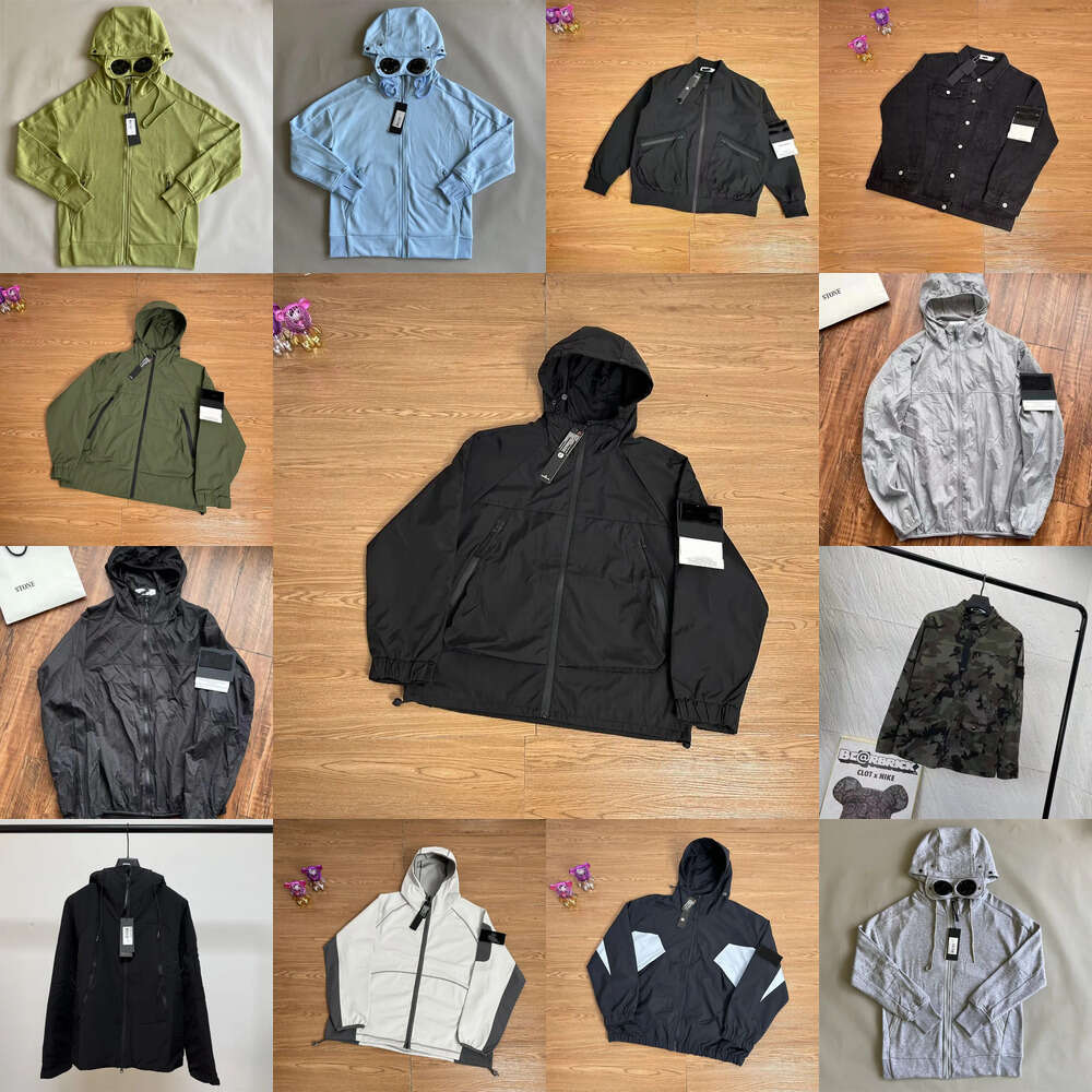 Mens Jackets Designer Pocket Stones CP Goggle Hood Jacket Long Sleeve Zipper Badges Men Casual Coat Windbreaker Embrodiery Mens Shirts