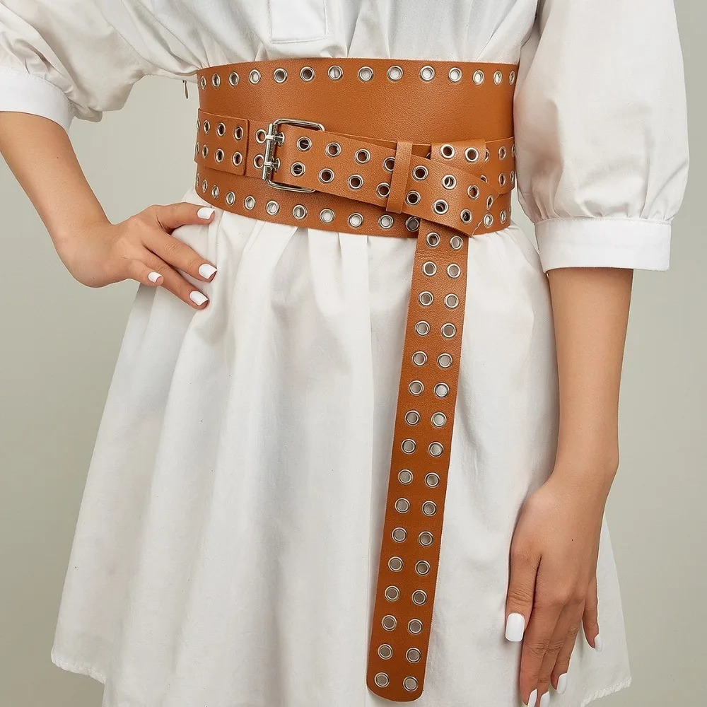 Fashionable Womens Belt Versatile Retro Elastic Waist Cover Dress with Waist Belt LR1706 250516