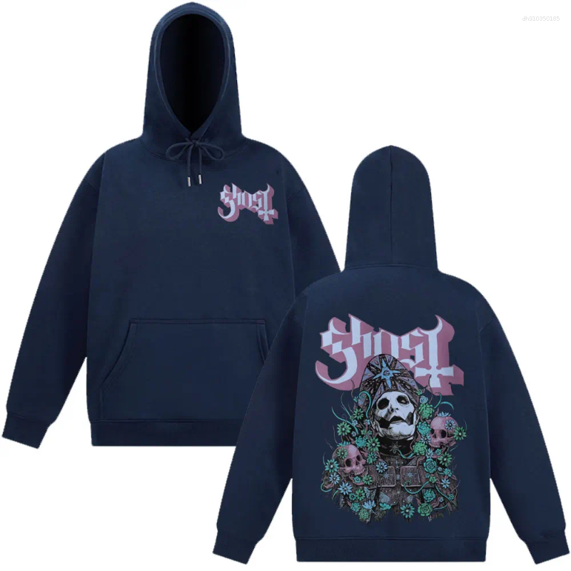 Mens Hoodies Vintage Ghost Band Clothes Winter Fashion Gothic Oversized Sweatshirts Long Sleeve Man Woman Hoodie Streetwear