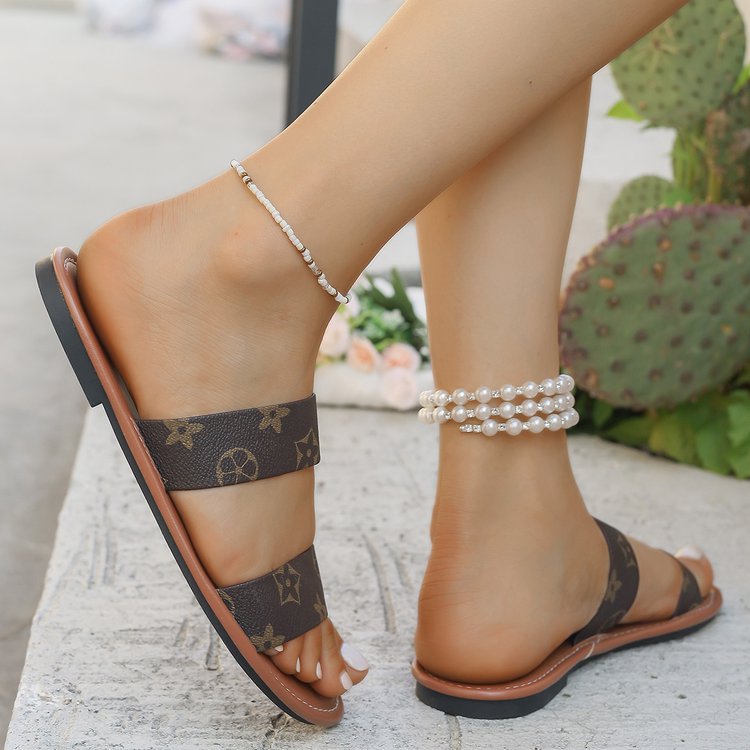 Hot sale slipper designer new for women flat sandals 2025 print slippers outdoor Indoor holiday women shoes free shipping large size 35-44