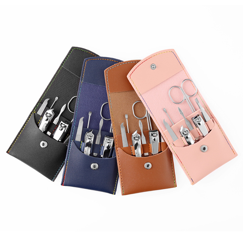 Set Of 7 Nail Clippers Scissors And Files With A Foldable Bag For Beauty Salon Manicure And Pedicure Tools