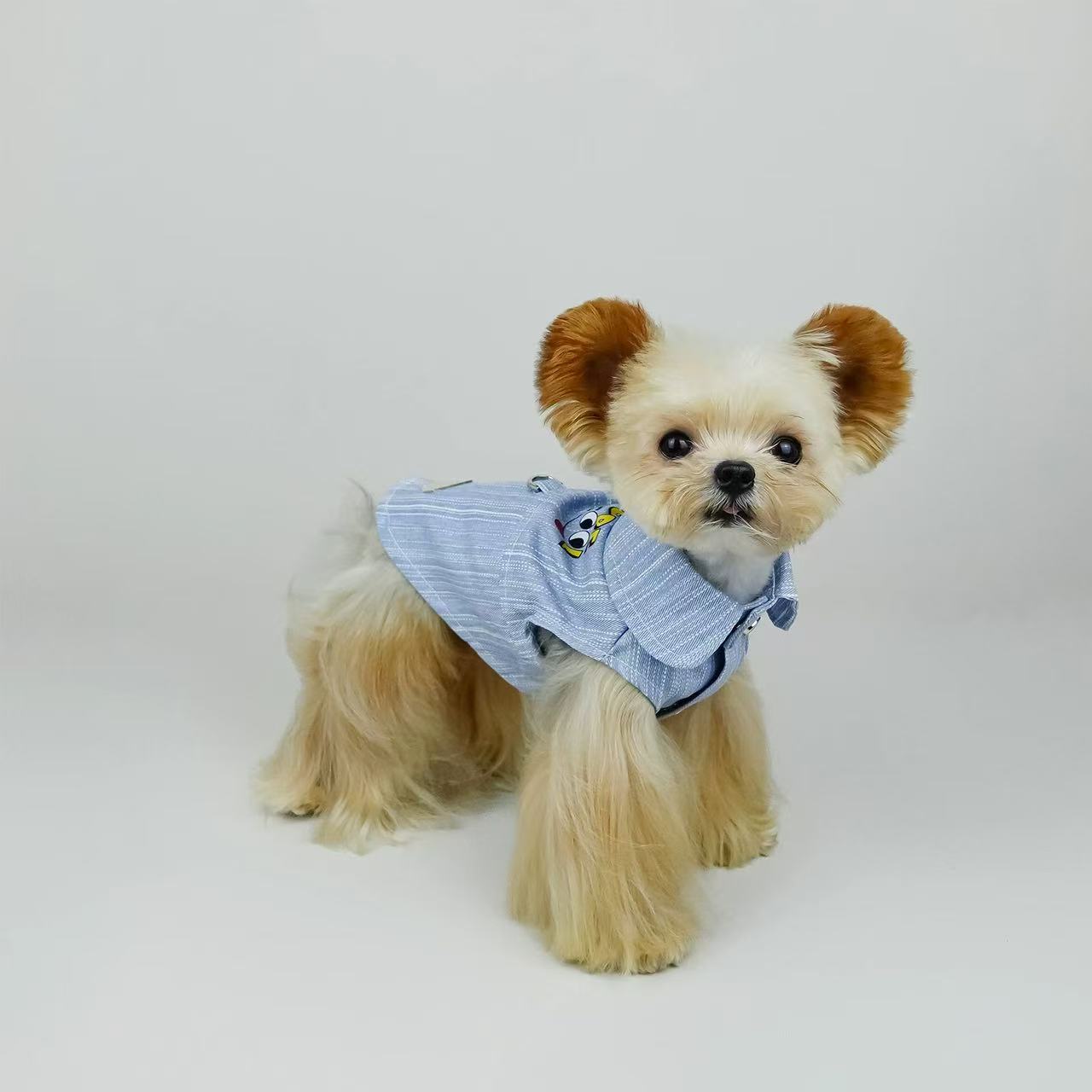 T00263 Xiaotianzhou pet clothes love grid shirt Yorkshire terrier Maltese Teddy small dog pet clothes