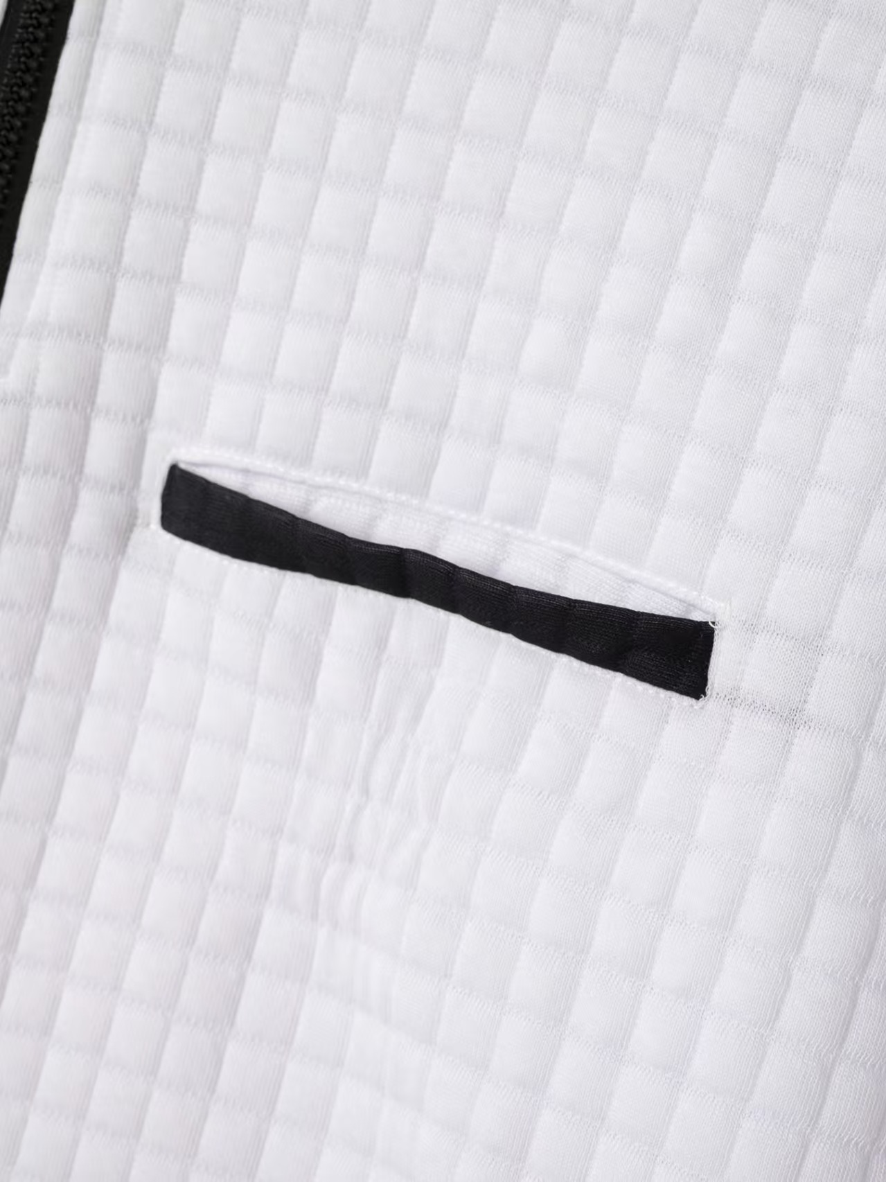 Men's Sporty Checkered Polo Sweatshirts: Unique Arm Zipper Element