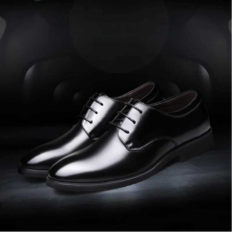 Natural Gumrukfree Genuine Leather Dress Shoes Man Oxfords Lace Up Social Shoe for Men Suit Party 2024 Trend New Luxury DesignerXJ250522