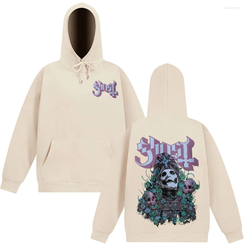 Mens Hoodies Vintage Ghost Band Clothes Winter Fashion Gothic Oversized Sweatshirts Long Sleeve Man Woman Hoodie Streetwear