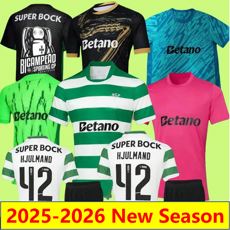 25 26 Lisboa Sporting soccer jerseys 100th anniversary Pink October Lisbons HJULMAND GYOKERES 2025 2026 home away 3rd MORITA football shirt men kids uniforms