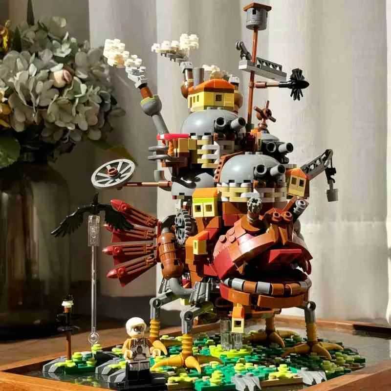 1219PCS Urban Housing Creative Movie Japanese Anime Mobile Castle Creative Expert Architecture Modular Building Block Toy W250522