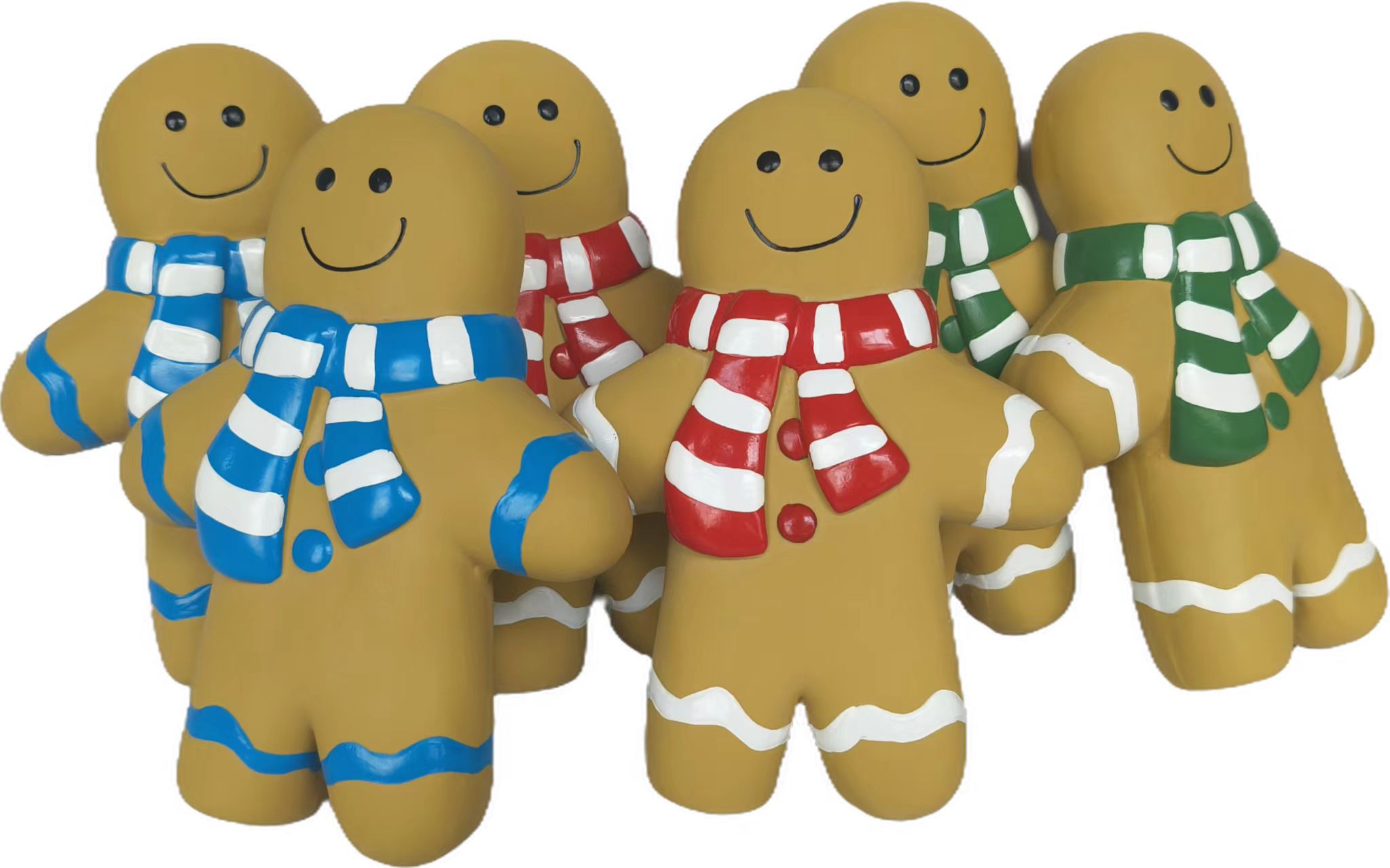 Natural Latex Dog Chew Toys - 15cm Gingerbread Man for Christmas 6pcs in One Pack