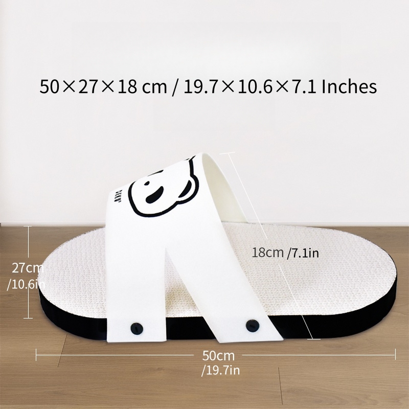 Slipper-Shaped Cat Scratcher with Cozy Felt Arch & Durable Kraft Paper Base - 50x27x18cm (19.7''x10.6''x7.1'')