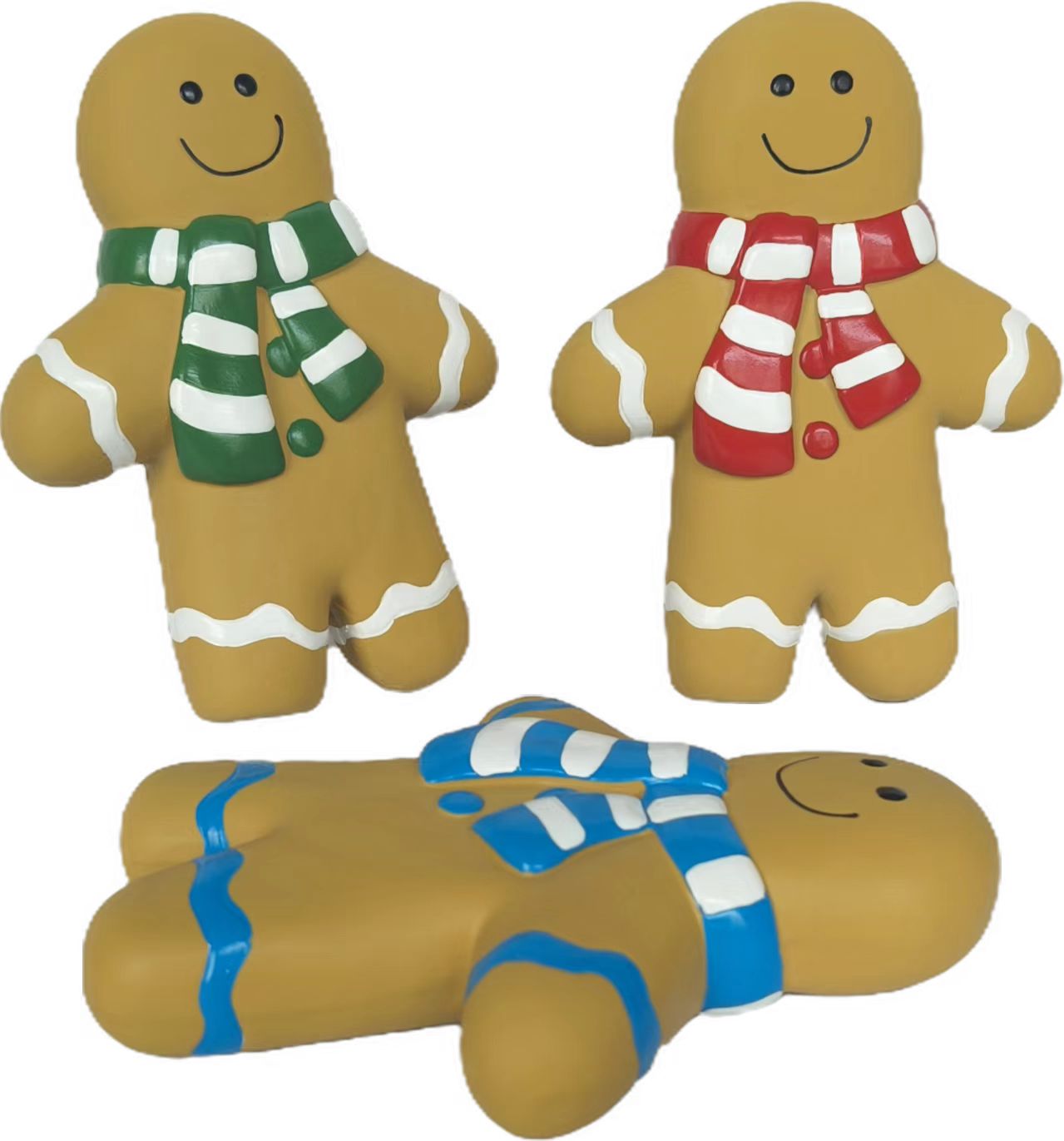 Natural Latex Dog Chew Toys - 15cm Gingerbread Man for Christmas 6pcs in One Pack