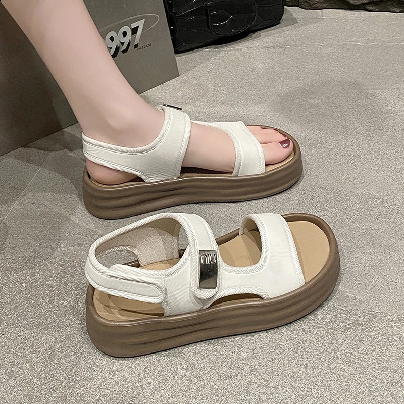 Womens fashionable warm sandals with open sole soft closure beach womens shoes platform lightweight and comfortable 250421BJ