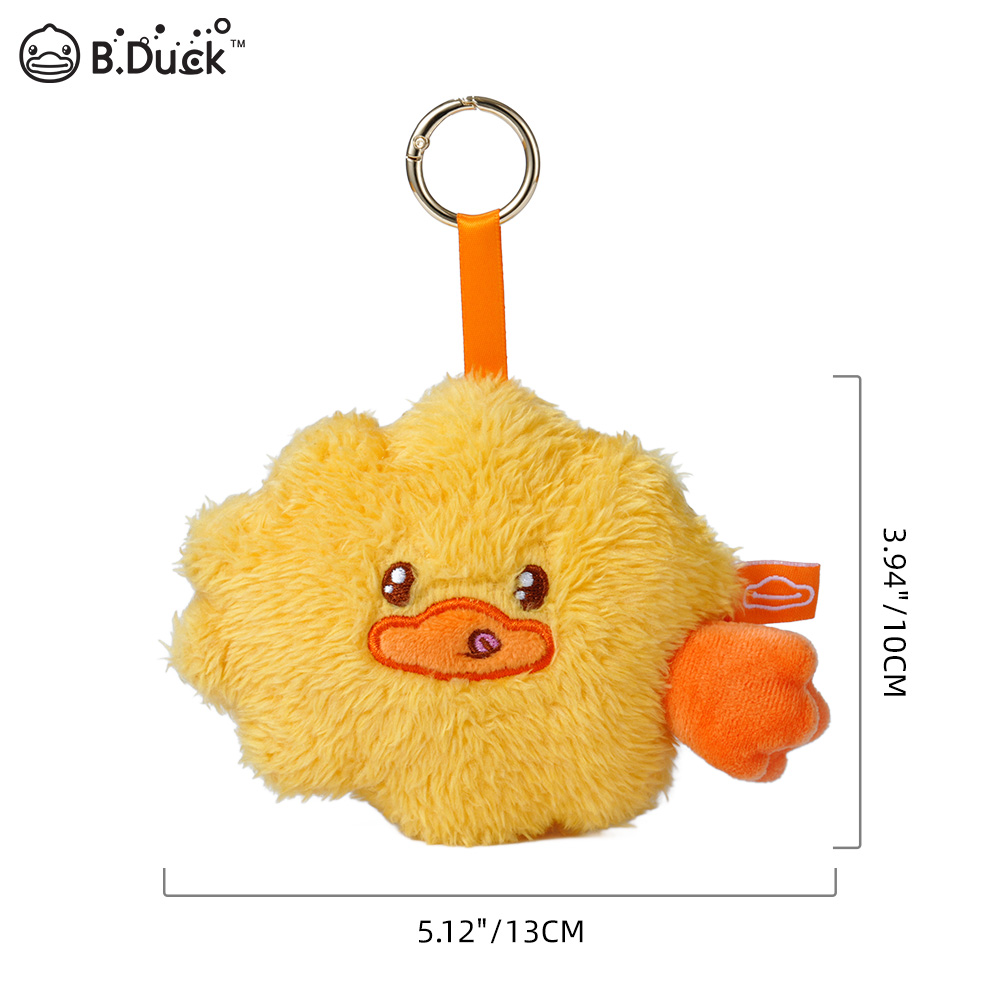 B.Duck Food Collection Plush Keychain Set, Fast Food Theme, 6-Piece Blind Box with Burger, Fries, Soda, Egg, Cheese, Shrimp Characters (Single Box)