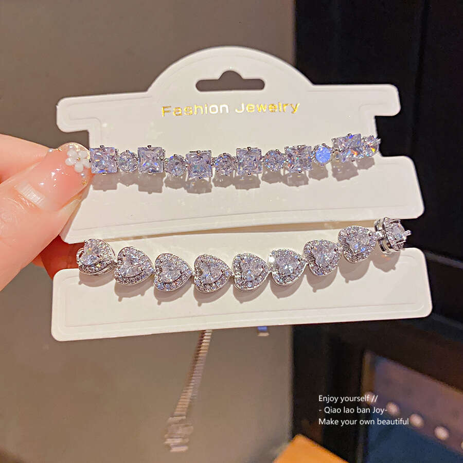 designer bracelet jewlery designer for women Irregular Zircon Square Adjustable Personalized Trendy Bracelet, Simple and High End Handpiece with gift 