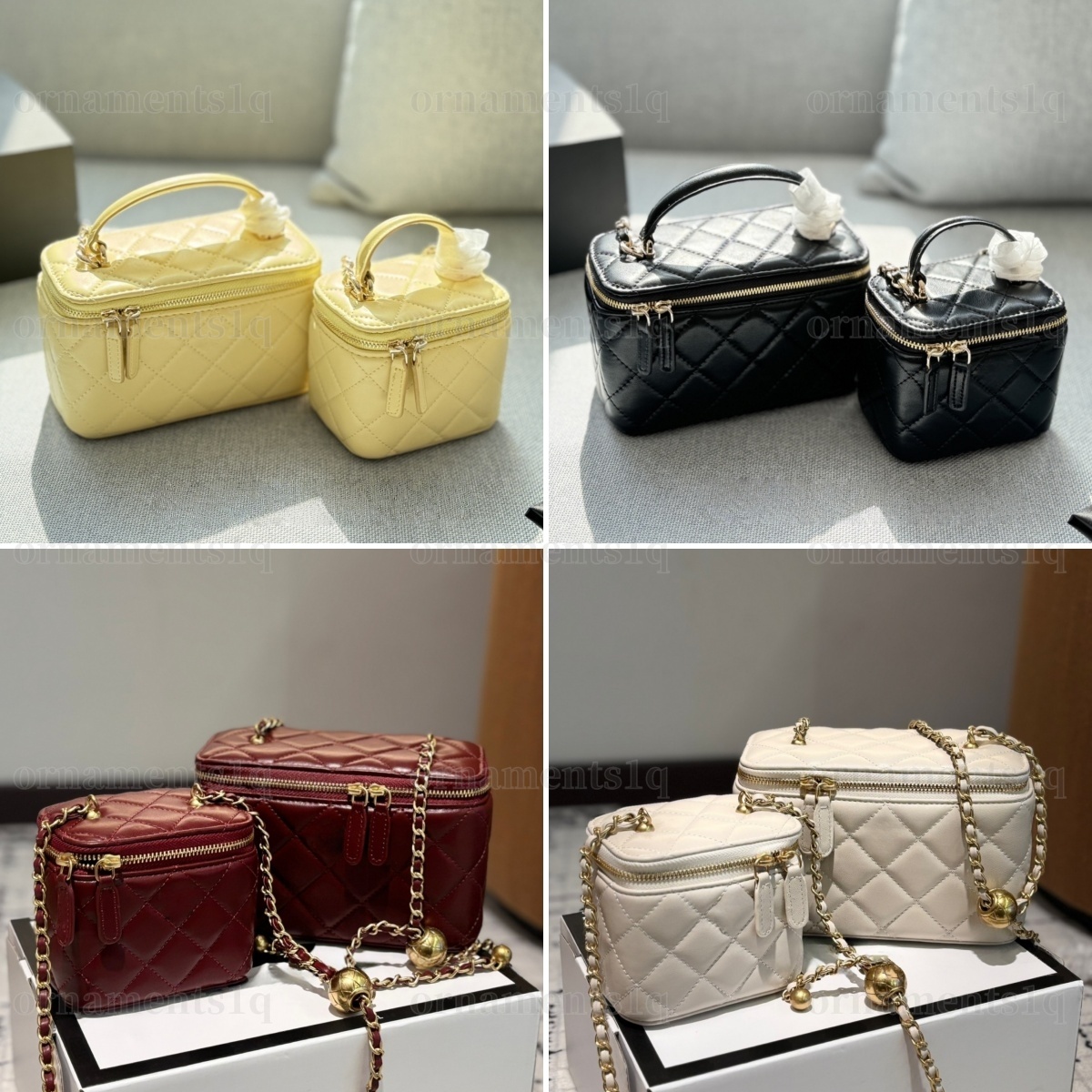 igner Vanity Bag with Mirror Cosmetic Bags with Chain Strap Crossbody Bag High Quality Leather Bag Womens Make Makeup bag Up C Small Handbag Mini Make