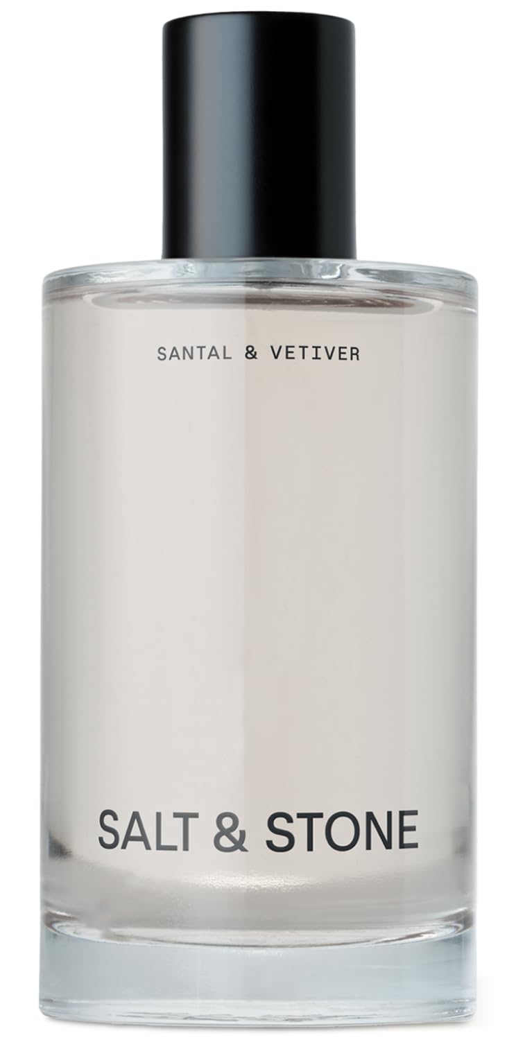 Salt and Stone Body Mist, Santal Vetiver Scent, Skincare Infused Perfume Hair Body Spray, Hydrating Fragrance with Glycerin and Red Algae, Vegan, Cruelty Free, 3.4 fl oz