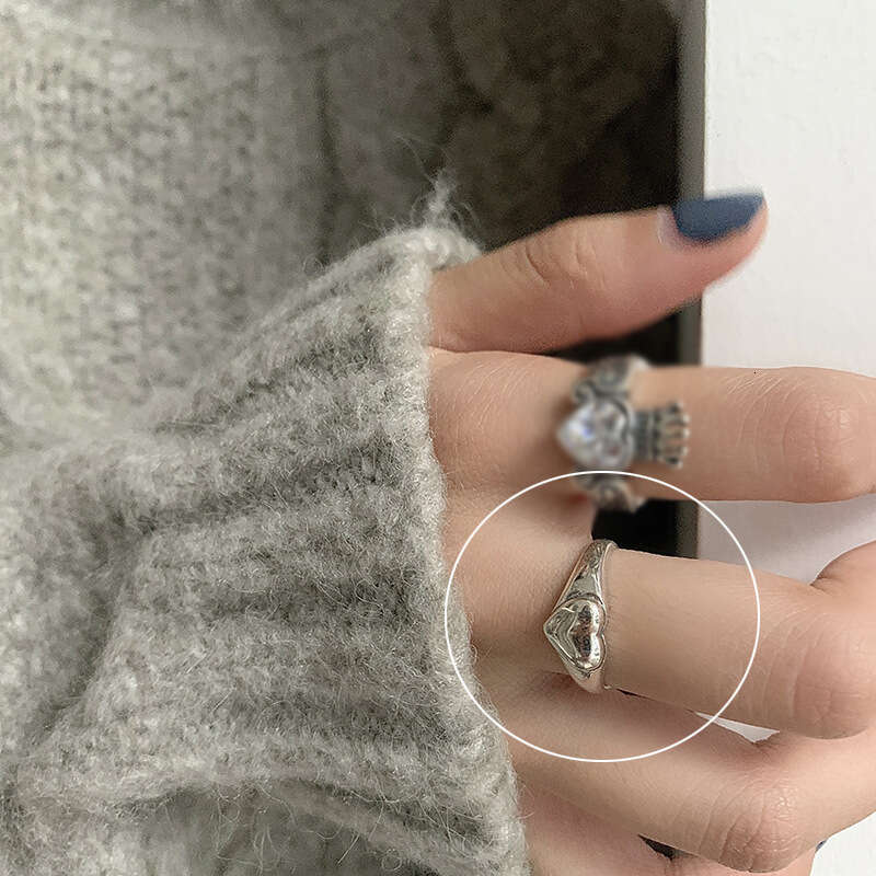 Korean Vintage 925 Silver Crown Rings