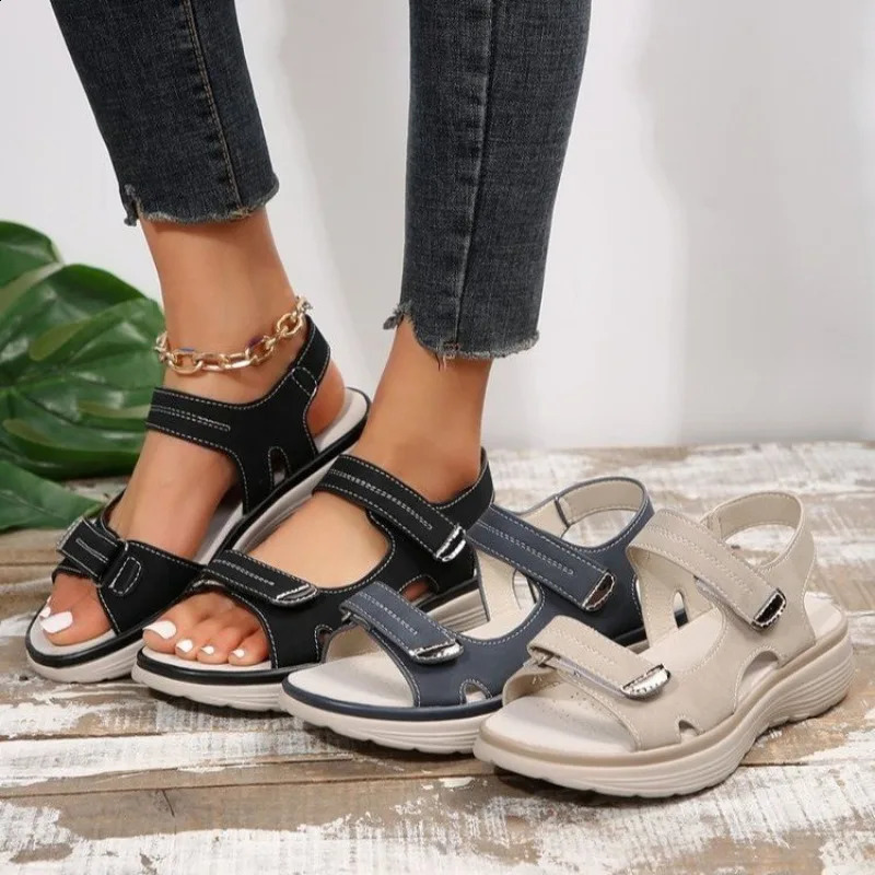 Summer Womens Sports Sandals Wedge High Heels Lightweight Plus Size Slippers 250421BJ