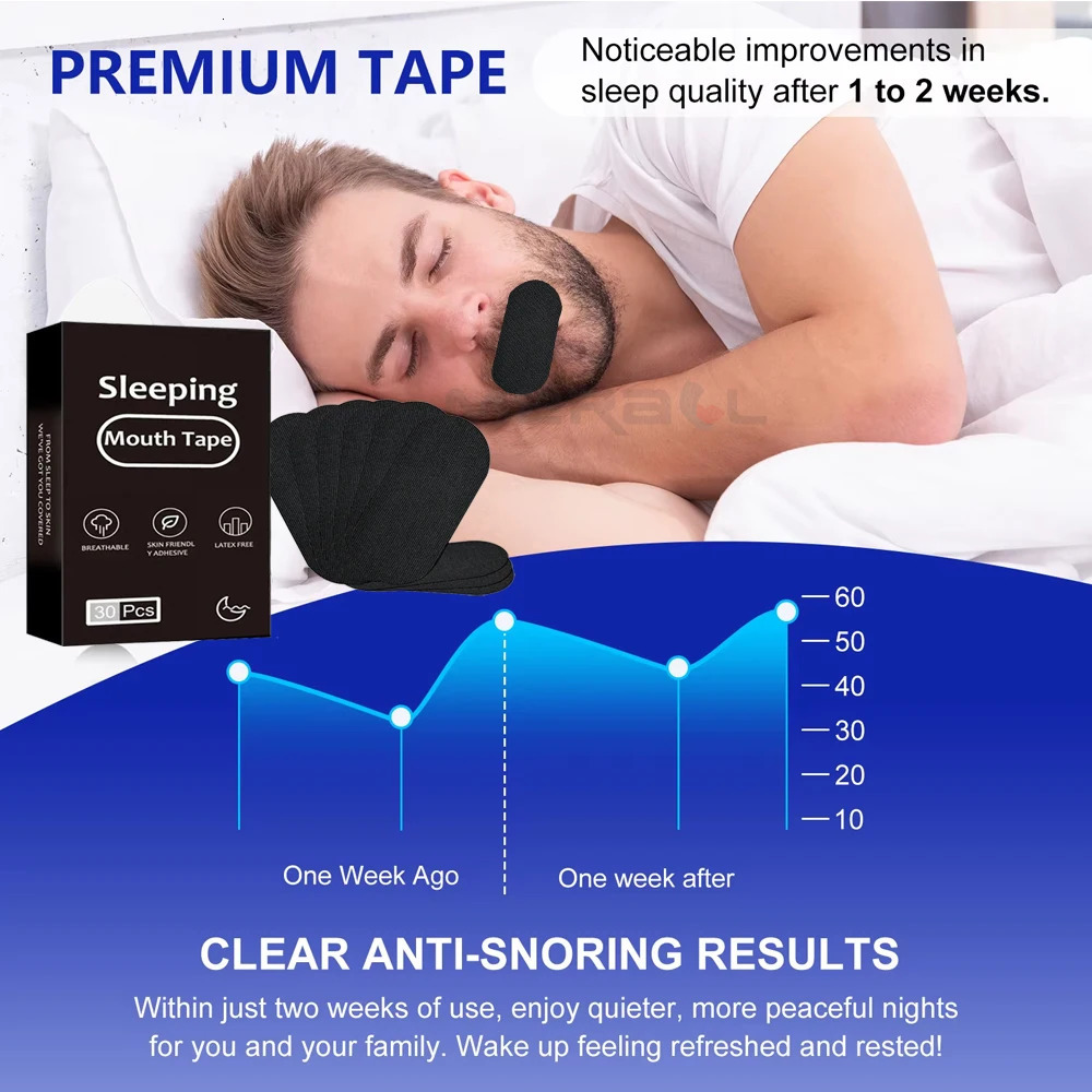 30/60/90/150pcs Mouth Tape Breathing for Sleep Mouth Tape Strips Improve Sleep Mouth Better Breath Mouth Tape Anti-snoring Patch 250522