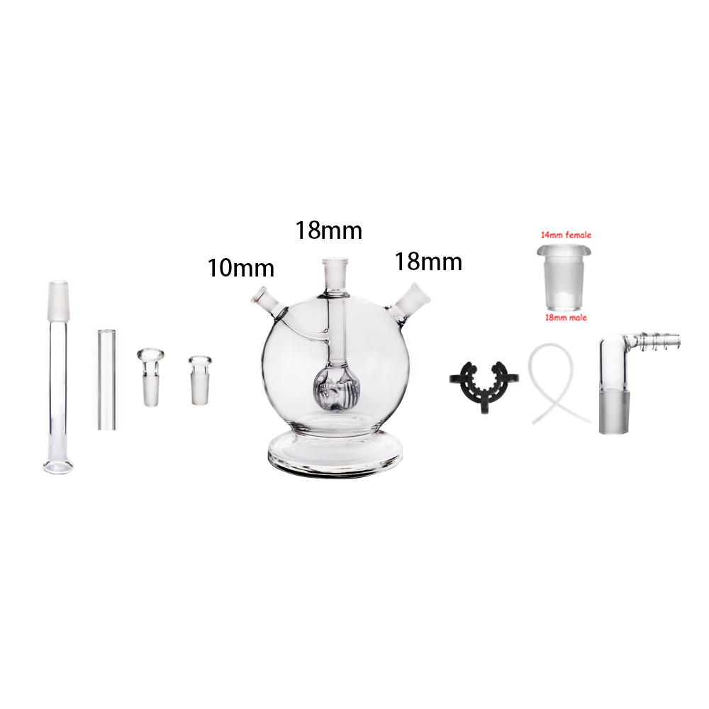 18mm 14mm 8 in 1 Mega Globe MK2 Glass Flat Earth Edition Water Bong Pipe smoking Kit