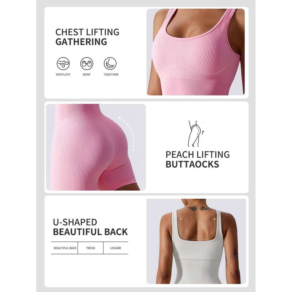 High Elastic Integrated Tight Fitting Aerial Beauty Back Yoga Suit Seamless Jumpsuit for Women