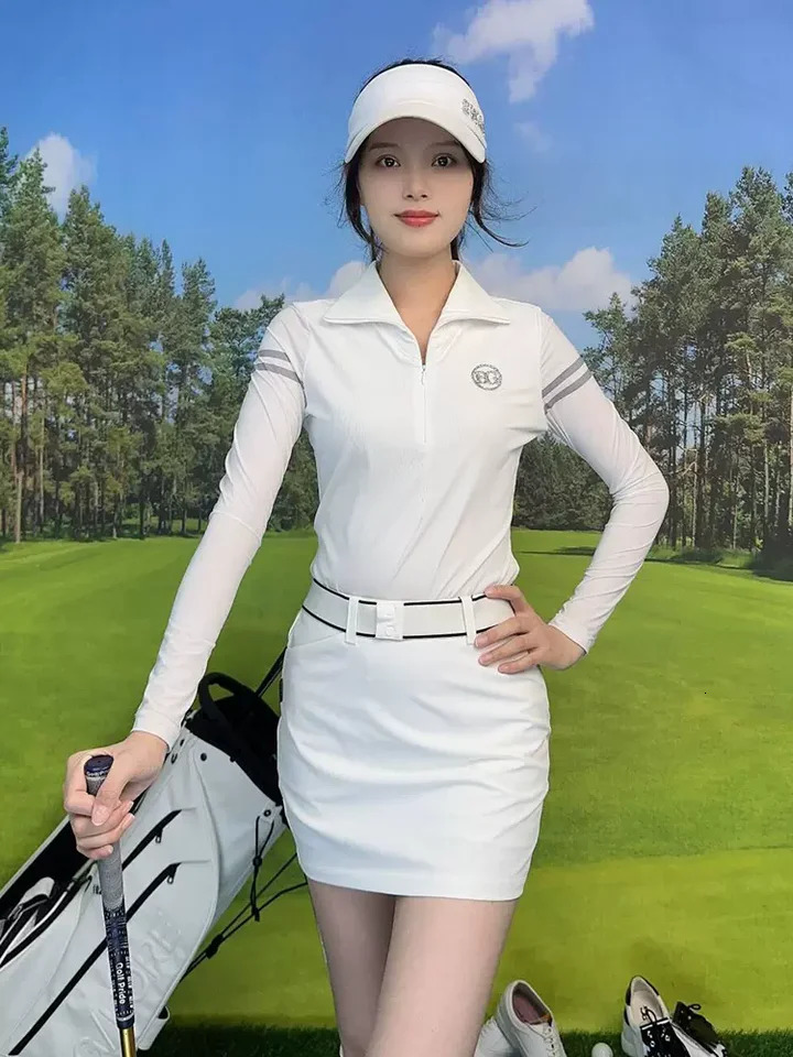 BLK TEE golf white clothing set summer ice silk sleeve polo top woman zipper high quality shirt ladies sports skirt suit 250522