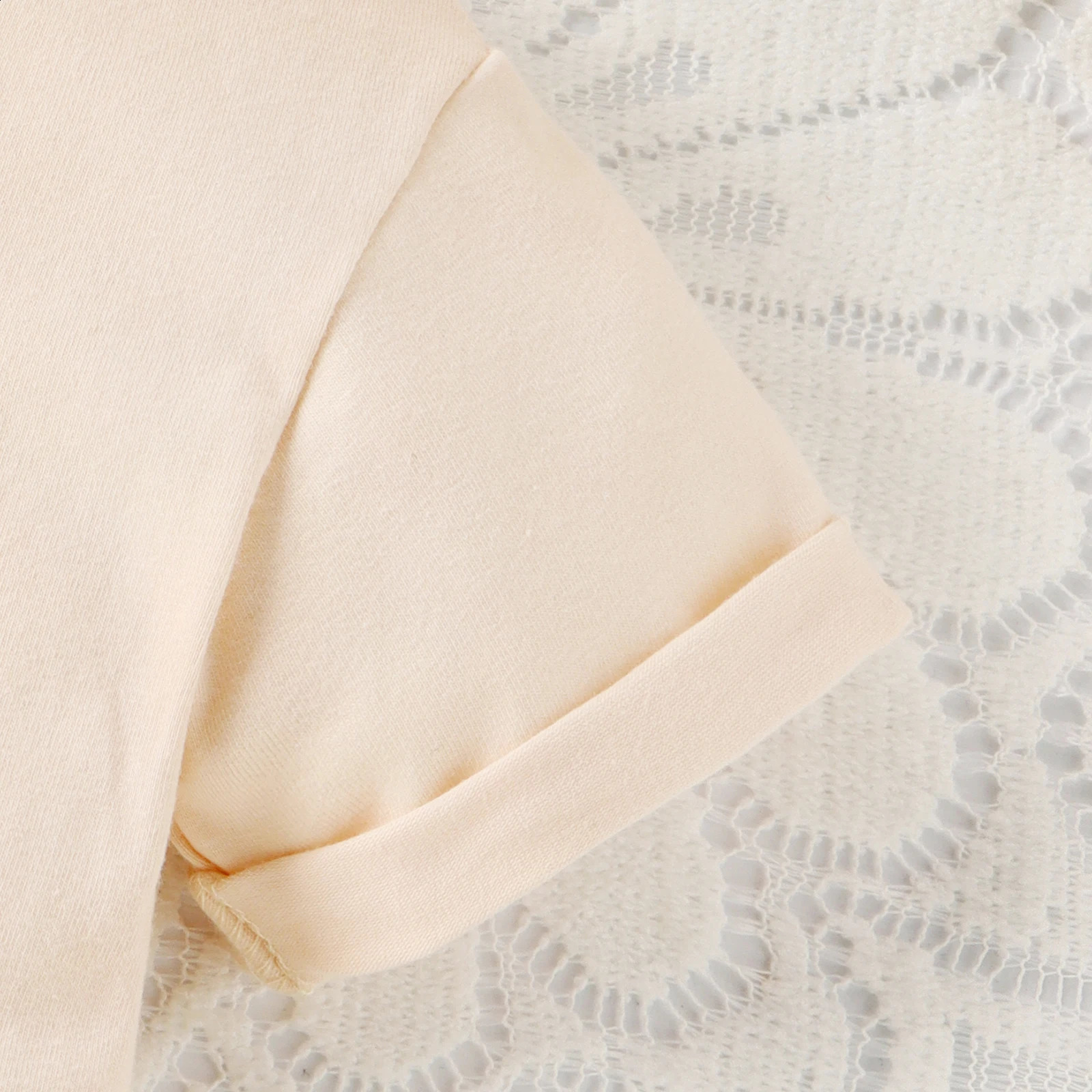 Summer 02 Year Old Baby Soft And Comfortable Simple Beautiful Apricot Clothes One Towel Embroidery 250517z