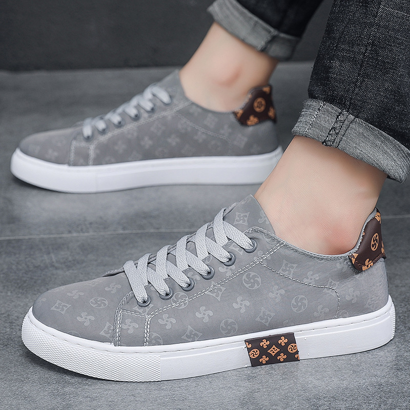 2025 Summer New style hot sale greye black shoes men casual printed matching color skate shoes thick sole lightweight Comfortable shoes Hip-hop style 