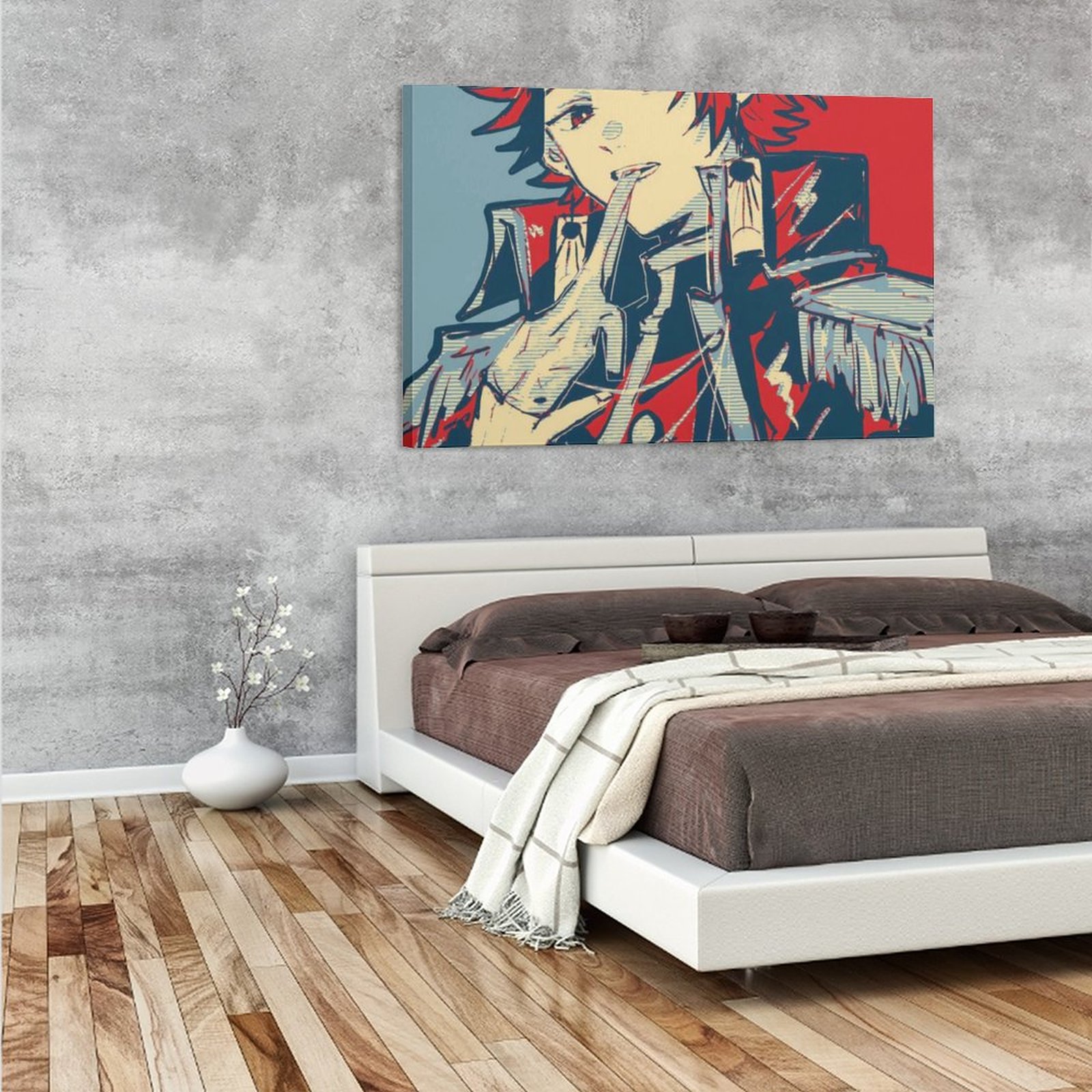 Home Decor Luxury Wall Art Hanging Picture-Rectangle Anime Giyu Tomioka Poster Frame-style Canvas Prints Wall Painting Wall Art Decor Print Picture