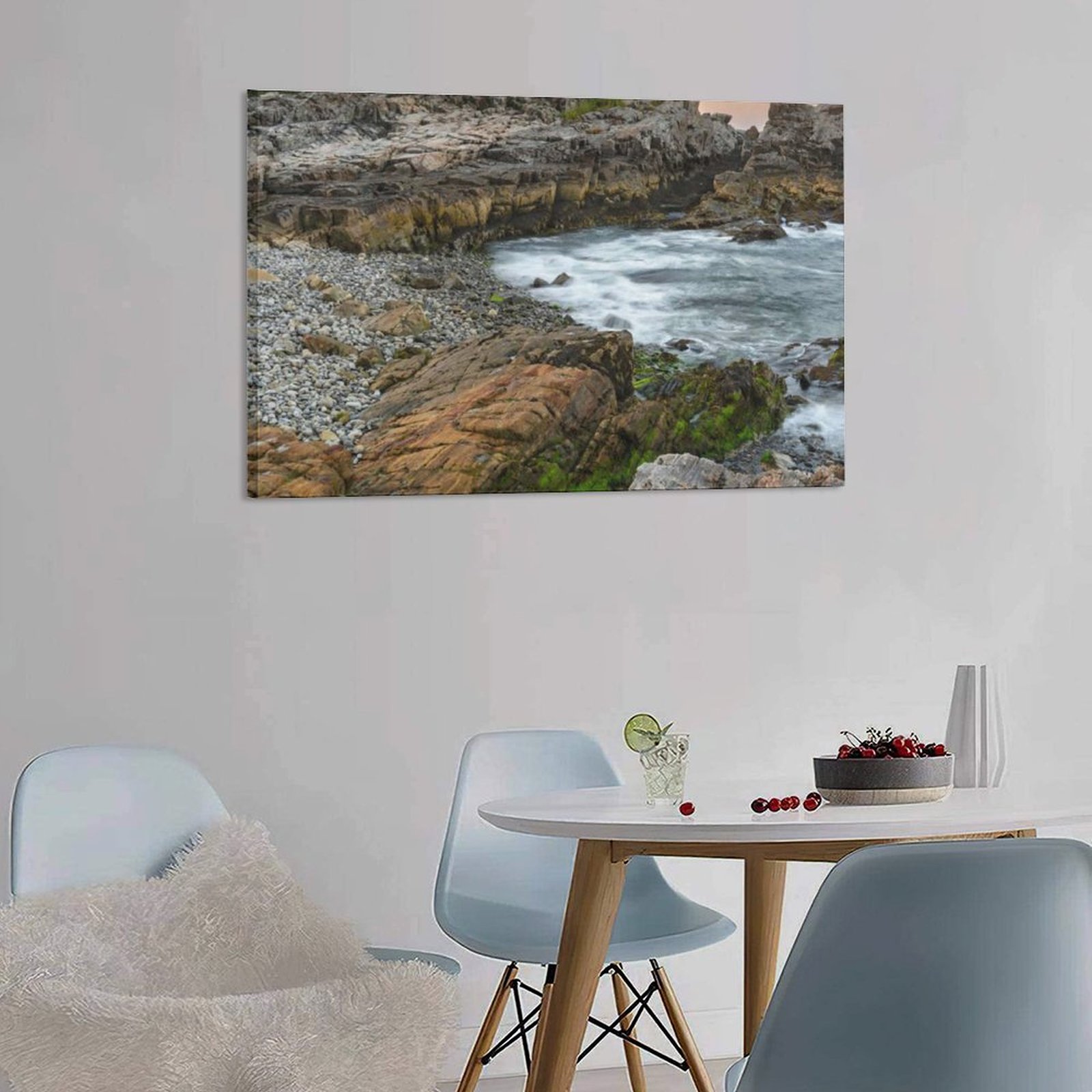 Wall Art Hanging Picture-Rectangle Cape Sea Lighthouse Frame-style Canvas Prints Wall Painting Decor Print Picture Painting Home Decor Luxury