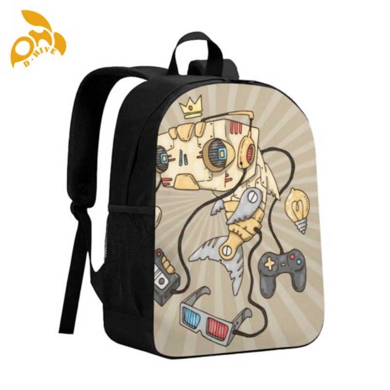 Free delivery.designers customize lightweight high-quality children's schoolbags in white and black.