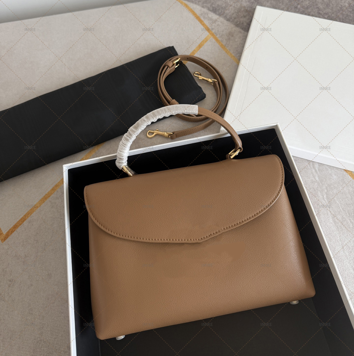 Designer bag women's handbag Nino bag high-quality soft calf leather embellished with gold metal lifting crossbody bag