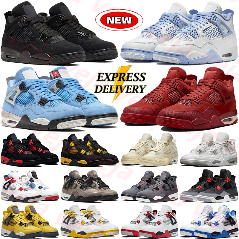 4s Basketball Shoes For Men Women 4 Sneakers Military Black Cat Brick By Brick Red Thunder Bred Pine Green White Oreo University Blue Outdoor Sports Mens Trainers