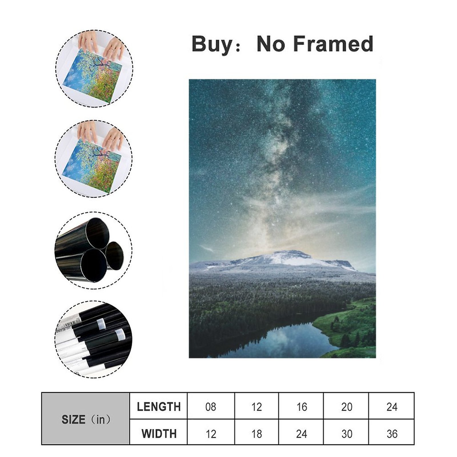 Painting Sunrise And Milky Way Natural Landscape Unframe-style Canvas Prints Wall Painting Wall Art Decor Print Picture Paintings for Living Room Gift