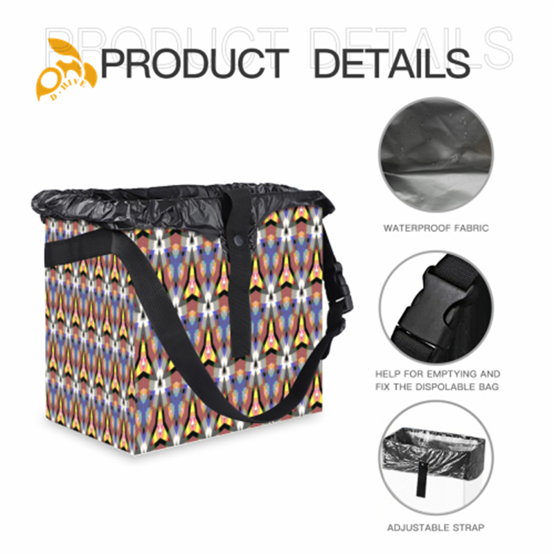 Car garbage bag made of polyester, beautiful durable, suitable for both car and home use, easy to carry