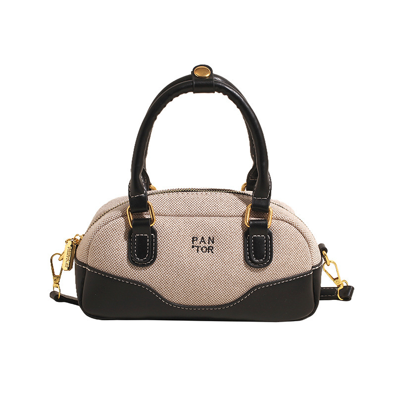 2025 New Outdoor Style Luxury Free Delivery Designer Bag Color Blocking Small Bowling Bag Niche Design Simple Commuting Boston Single Shoulder Pillow 