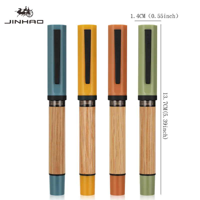 1 Pc JINHAO 58 Wood Fountain Pen High Quality Colors Student F EF Nib Ink Pen Calligraphy Pen Stationery School Office Supplies 3.4MM ink sac can be u