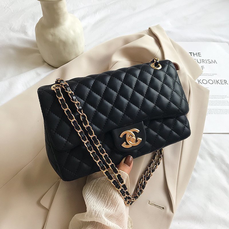 High quality free shipping new small fragrance wind embroidery line rhomb women bag chain shoulder crossbody bag fashion all kinds of soft lambskin sm