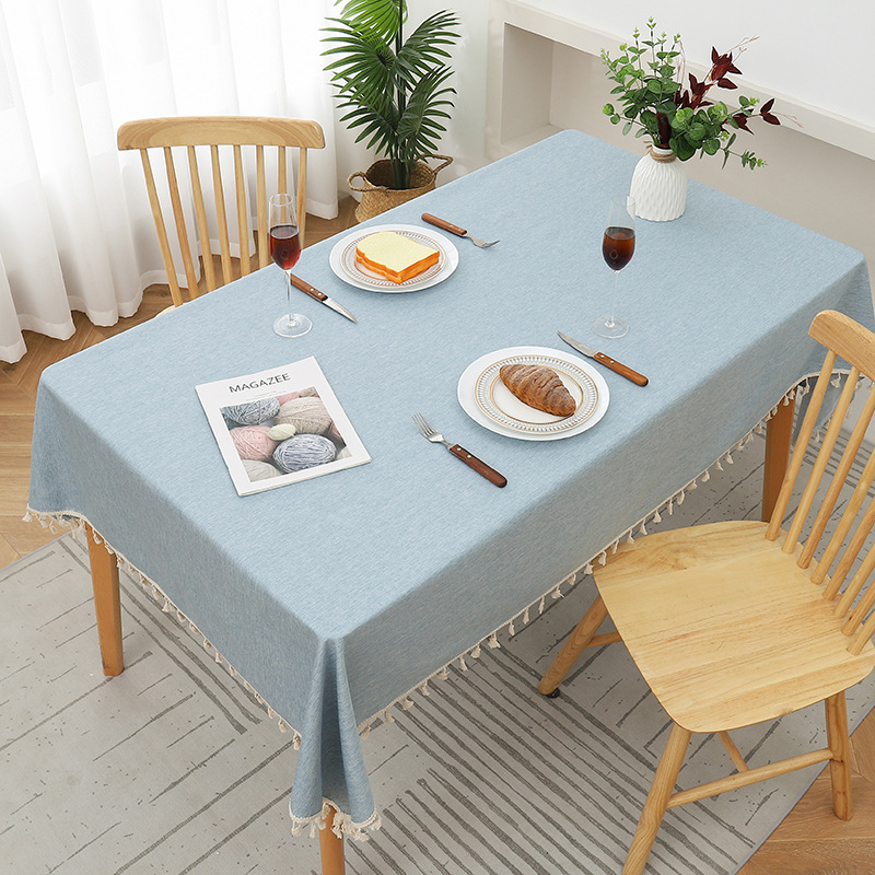 A677 pure color cotton and linen waterproof and oil-proof disposable tablecloth fabric solid color household coffee table Ingni wholesale factory dire