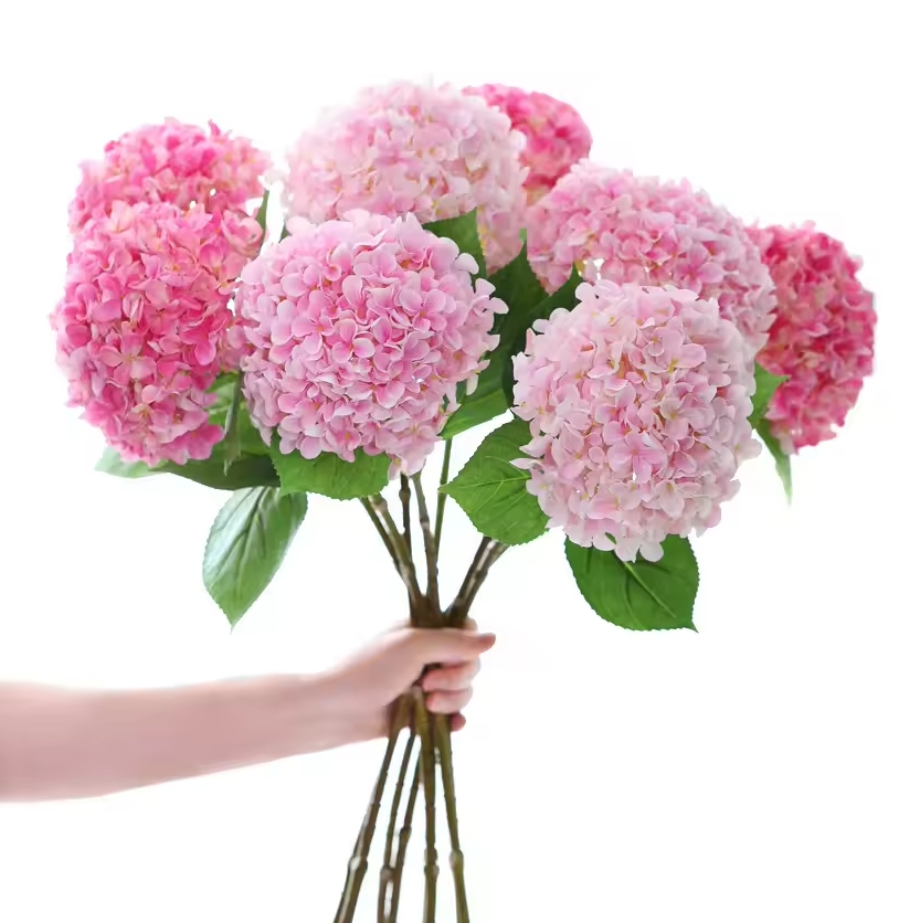 58cm Artificial Flowers Silk Hydrangea Bouque for Wedding Home Party Living Room Table Decoration Accessories